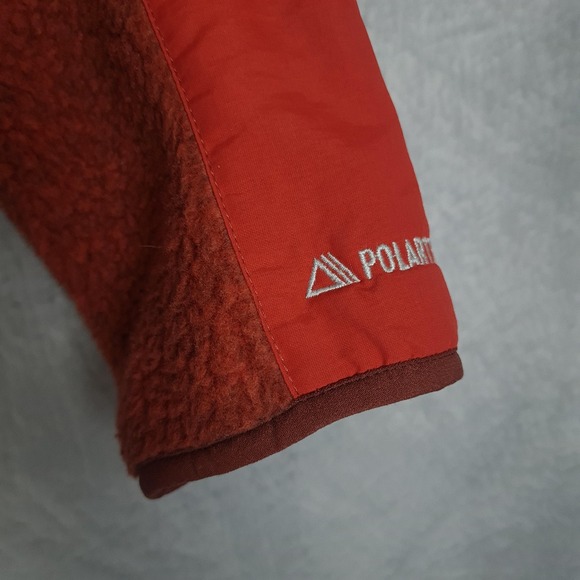 LL Bean Polartec Thermal Fleece Jacket Womens L Petite Rust Orange Zip Gorpcore - Picture 7 of 16